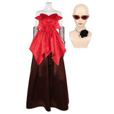 Freaky Friday Anna Coleman rot Ballkleid Cosplay Kostüm Halskette Brille